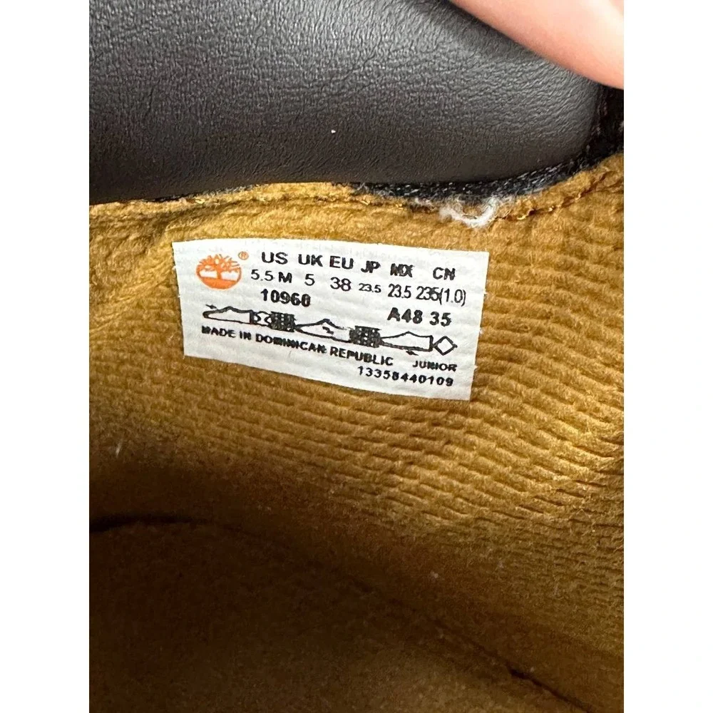 Timberland 6-Inch Premium Waterproof Boots Wheat Nubuck Boys Size 5.5